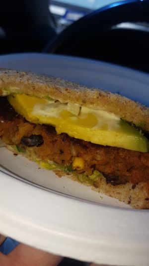 Black bean burger  at Just Juice in Houston