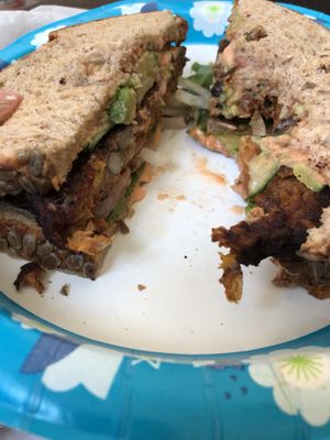 Black bean burger!  at Just Juice in Houston