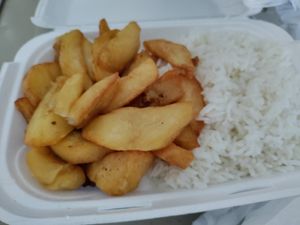 Rice and fries at Rose Garden in Willemstad