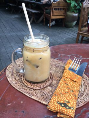 Iced latte with House coconut milk  at Drifter Surf Shop & Cafe in Pecatu