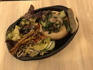 Pancook de setas (menú navideño 2020) at La Madriguera Consciente in Bogota