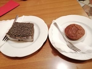 Poppy-seed cake and apple cinnamon muffin at Vins Vegan in Feistritz An Der Drau