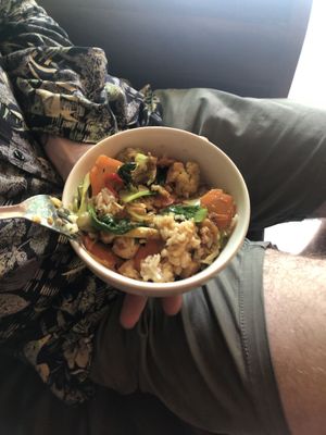 Tofu scramble (part way through eating)  at Tulasi Vegetarian in Ubud