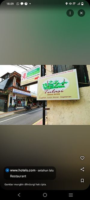 From road at Tulasi Vegetarian in Ubud