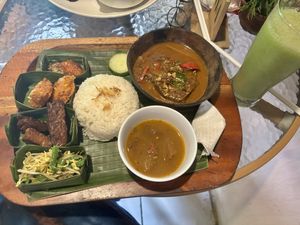Nasi rendang vegan, prachtig opgediend   at Tulasi Vegetarian in Ubud