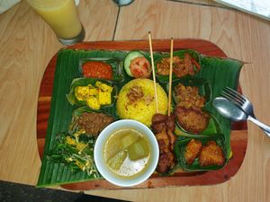 Nasi Kuning Campur at Tulasi Vegetarian in Ubud