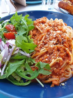 Spag bol at Veggie Cafe in Albufeira