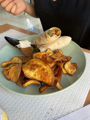 ‘Not chicken’ wrap  at Veggie Cafe in Albufeira