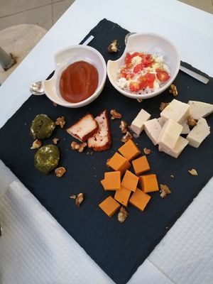 Cheese board at Veggie Cafe in Albufeira