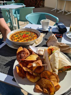 Roasted veg and hummus wrap at Veggie Cafe in Albufeira