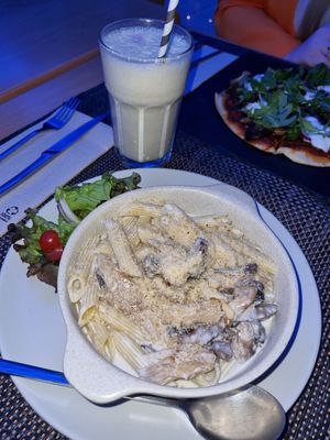 Delicious no chicken pasta! at Veggie Cafe in Albufeira