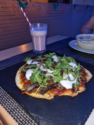 Pizza was so filling! at Veggie Cafe in Albufeira