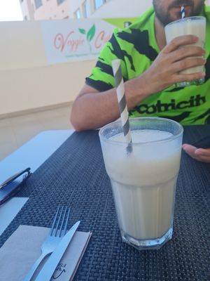 Banana milkshake at Veggie Cafe in Albufeira