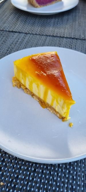 Orange cheese cake at Veggie Cafe in Albufeira