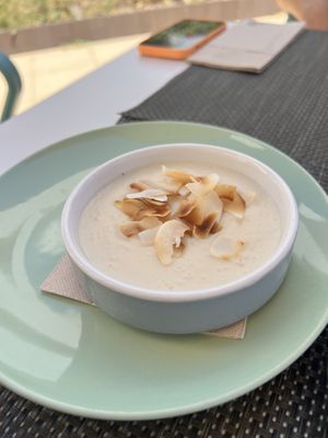 Coconut creme pudding  at Veggie Cafe in Albufeira
