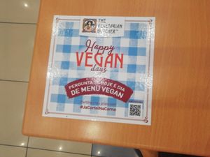 Vegetarian Butcher promo at Veggie Cafe in Albufeira