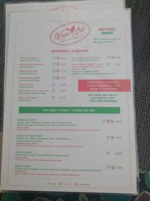 Menu 3 at Veggie Cafe in Albufeira