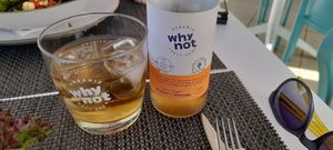 Peach and ginger soft drink at Veggie Cafe in Albufeira