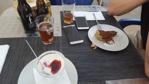 Soy pudding and Fig cake at Veggie Cafe in Albufeira
