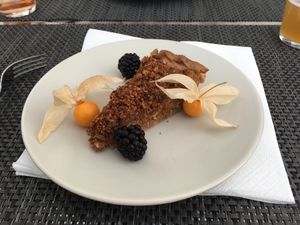 My tart! All ingredients locally sourced / home grown at Veggie Cafe in Albufeira