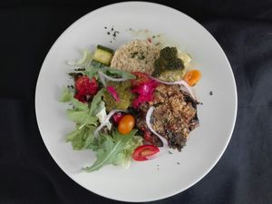 cogumelos & bulgur at Veggie Cafe in Albufeira