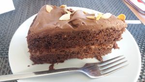 Best Vegan Chocolate Cake ever...  at Veggie Cafe in Albufeira