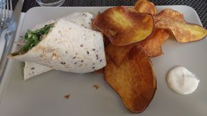 grilled vegetables wrap w/ hummus... just TOP at Veggie Cafe in Albufeira