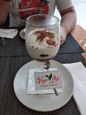 Vegan tiramisu  at Veggie Cafe in Albufeira