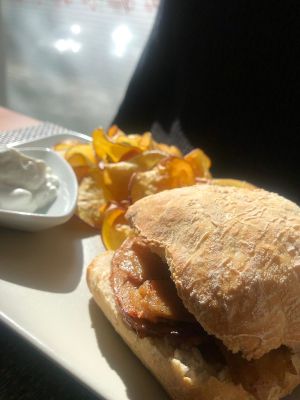 Awesome vegan bifana at Veggie Cafe in Albufeira