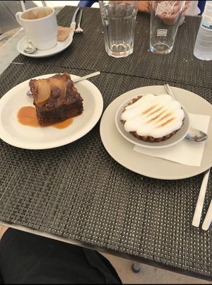 Apple Cake and Lemon Pie at Veggie Cafe.  at Veggie Cafe in Albufeira