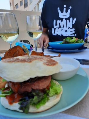 Beyond burger at Veggie Cafe in Albufeira
