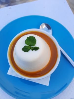 Mango pannacotta at Veggie Cafe in Albufeira
