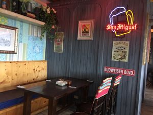 Indoor seating  at Smokey Joe's in Hengchun