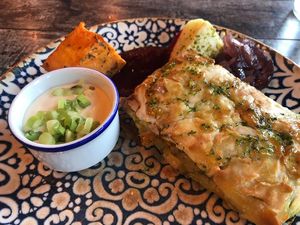 Vegetable pie (requested vegan)  at Pakkhus in Hofn I Hornafirdi