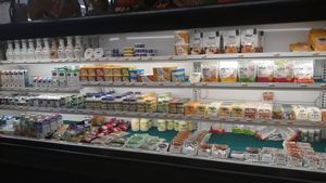 whole view of their vegan options! at Cook's Natural Market and Cafe in Rogers