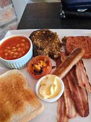 Scottish breakfast. (Potato scone is missing) at Just Be Bistro in Lockerbie