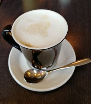 Creamy soy latte at Just Be Bistro in Lockerbie