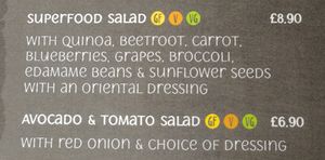 Menu options at Just Be Bistro in Lockerbie