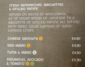 Menu options at Just Be Bistro in Lockerbie