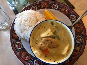 Yellow curry with tofu - WOW!! at Anyetsang's Little Tibet Restaurant in Bloomington