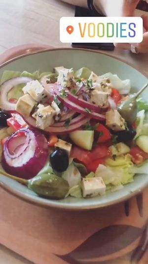 Greek salad - delicious but pricey at Voodies in Vienna