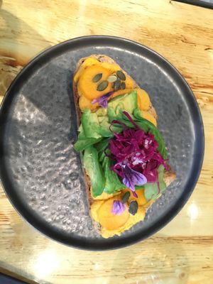 Pumpkin avo toast at The Avocado Show - Stalpertstraat in Amsterdam