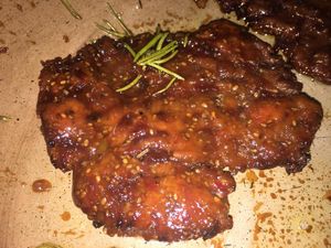 per un'occasione speciale, bistecchine di seitan e barbabietola al Madera at Insoljto Ristorante in Longiano