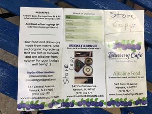 Menu   at Blueberry Cafe in Newark