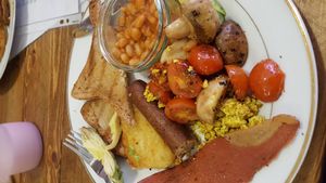full English, delicious at Humblest of Pleasures in Hebden Bridge