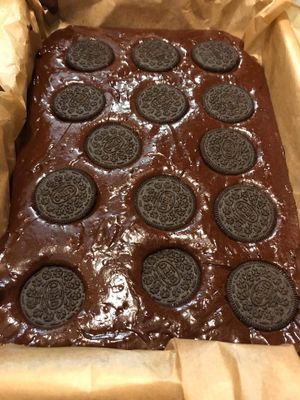 oreo brownies before baking!  at Humblest of Pleasures in Hebden Bridge
