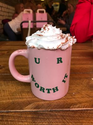 Oaty Hot Chocolate with Cream at Humblest of Pleasures in Hebden Bridge