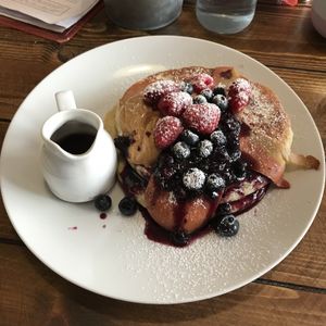 Delicious pancakes with bacon! at Humblest of Pleasures in Hebden Bridge