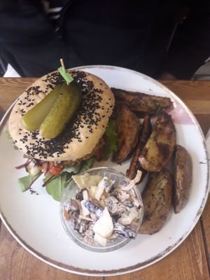 Lovely Bean burger at Humblest of Pleasures in Hebden Bridge