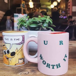 Turmeric and Beetroot lattes at Humblest of Pleasures in Hebden Bridge